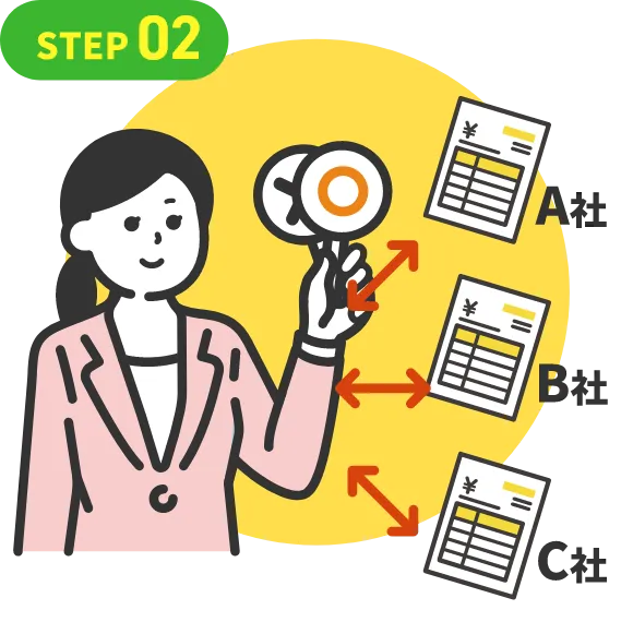 不動産各社へ査定依頼・上位6社を選定します